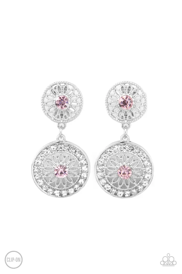 A Finishing Touch Jewelry Paparazzi Life of The Garden Party Pink ClipOn Earrings Earrings