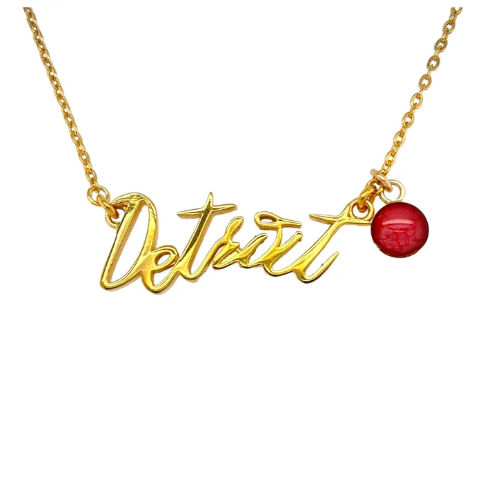Detroit Necklace Joe Louis Edition Gold Joe Louis Arena Necklaces