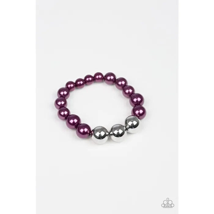 Paparazzi All Dressed UPTOWN Purple Pearl Bracelet A Finishing Touch Jewelry Bracelets