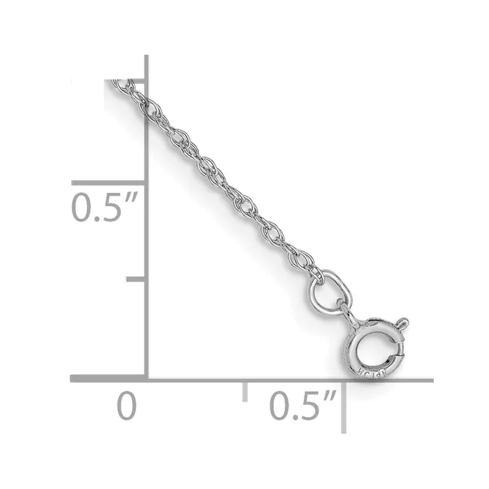 14k WG 8mm Polished Light Baby Rope Chain Bracelet 035 grams Qgold Bracelets