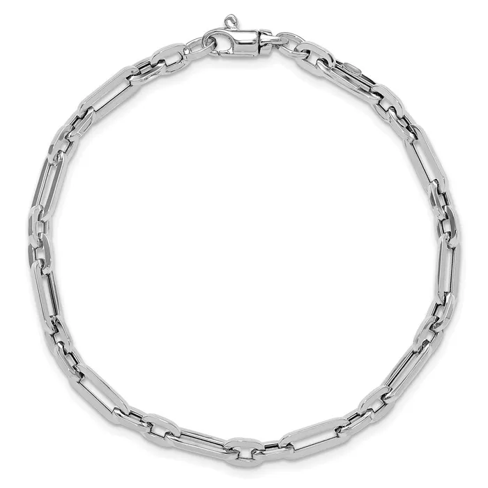 14k White Gold 41 mm Polished Fancy Link Bracelet 421 grams Qgold Bracelets
