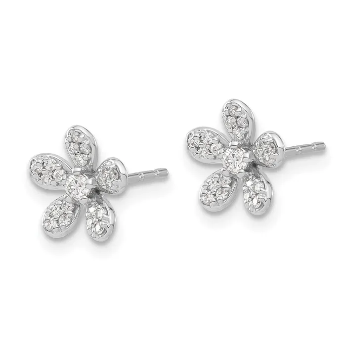 14k White Gold 9 mm Diamond Earrings 105 grams Qgold Earrings