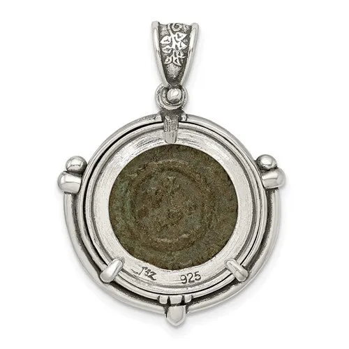 Ancient Coins Sterling Silver and Bronze Antiqued Constantine I Coin Pendant Quality Gold Inc Necklaces