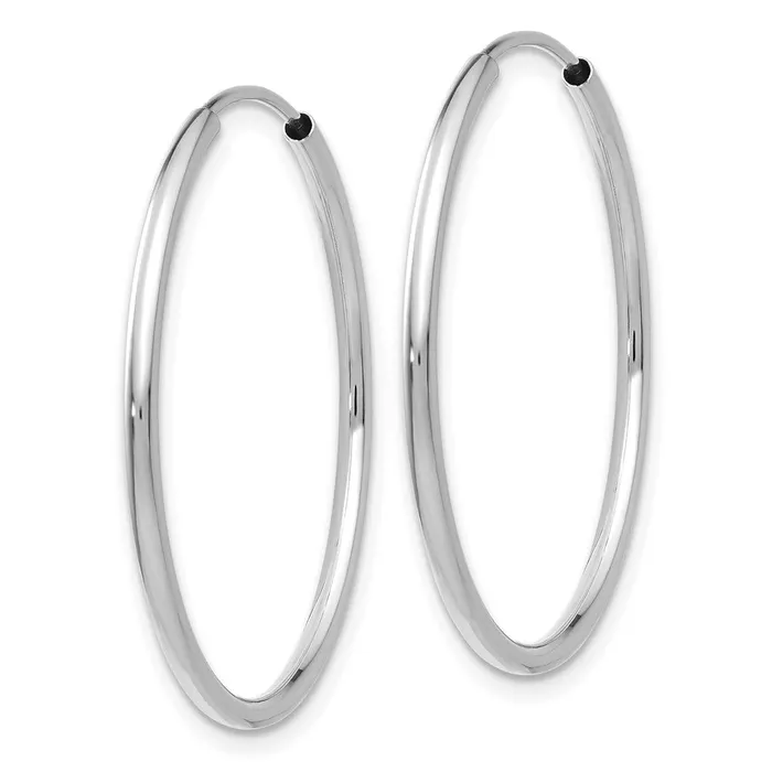 Earrings 10k White Gold 26 mm Polished Endless Hoop Earrings 092 grams Qgold Earrings 10k White Gold 26 mm Polished Endless Hoop Earrings 092 grams Qgold