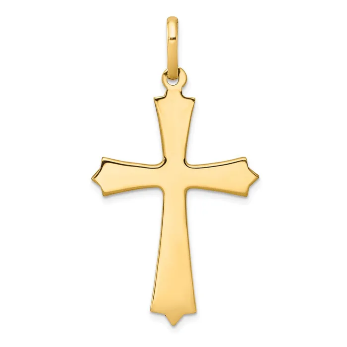 Necklaces Qgold 14k Yellow Gold 23 mm Polished Cross Pendant 183 grams