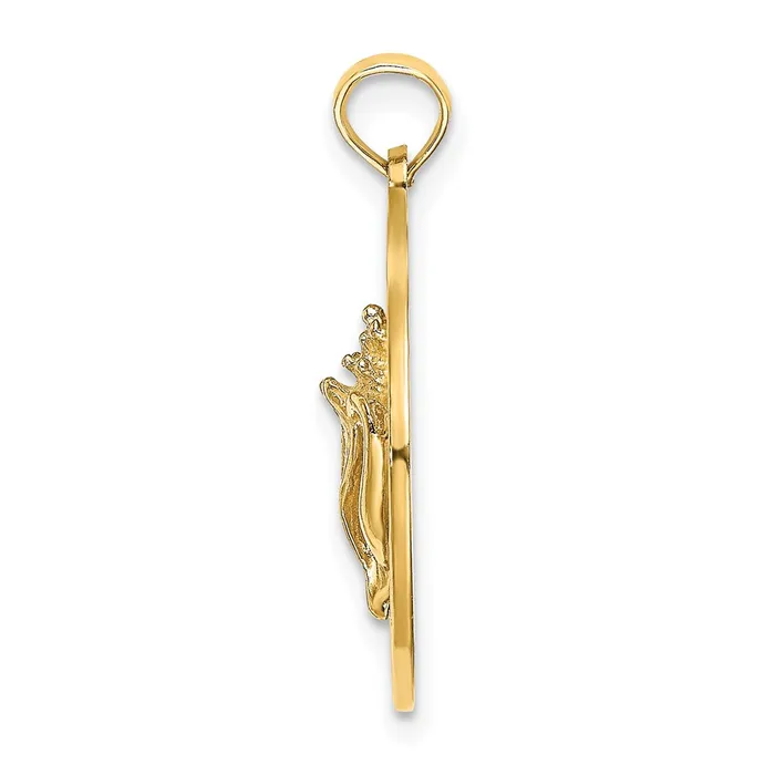 Qgold Charm Necklaces 14k Yellow Gold 192 mm SANIBEL wConch Shell Circle Charm 238 grams