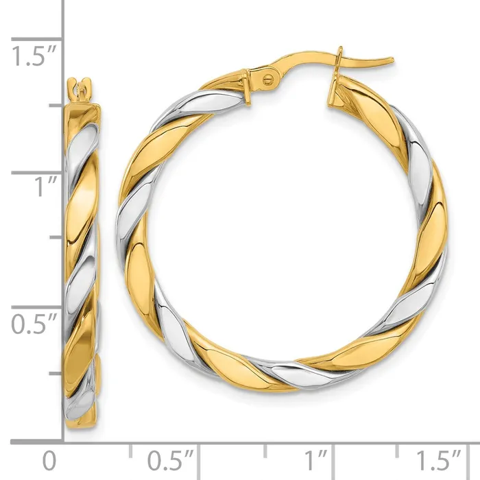 Qgold Earrings 14k Twotone 31 mm Hoop Earrings 303 grams