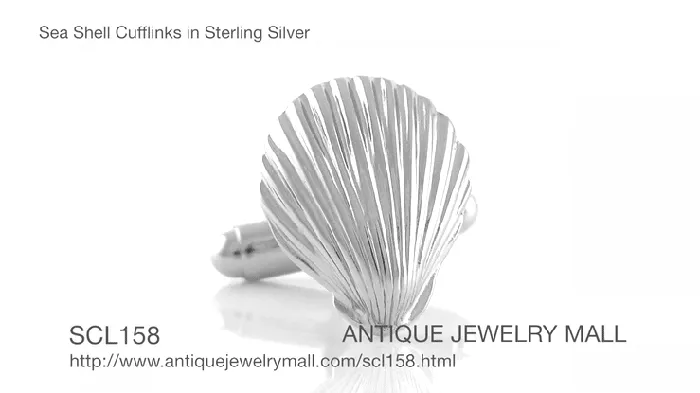 Rings Antique Jewelry Mall Sea Shell Cufflinks in Sterling Silver