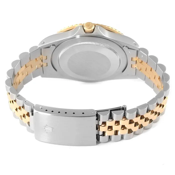 Rolex Rings 1985 Mens Rolex 40mm GMT Vintage Master 18K Gold Stainless Steel Two Tone Watch with Black Bezel and Black Dial PreOwned 16753