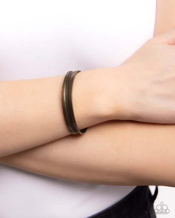 Treaded Tundra Brass Cuff Bracelet Paparazzi Paparazzi Accessories Bracelets