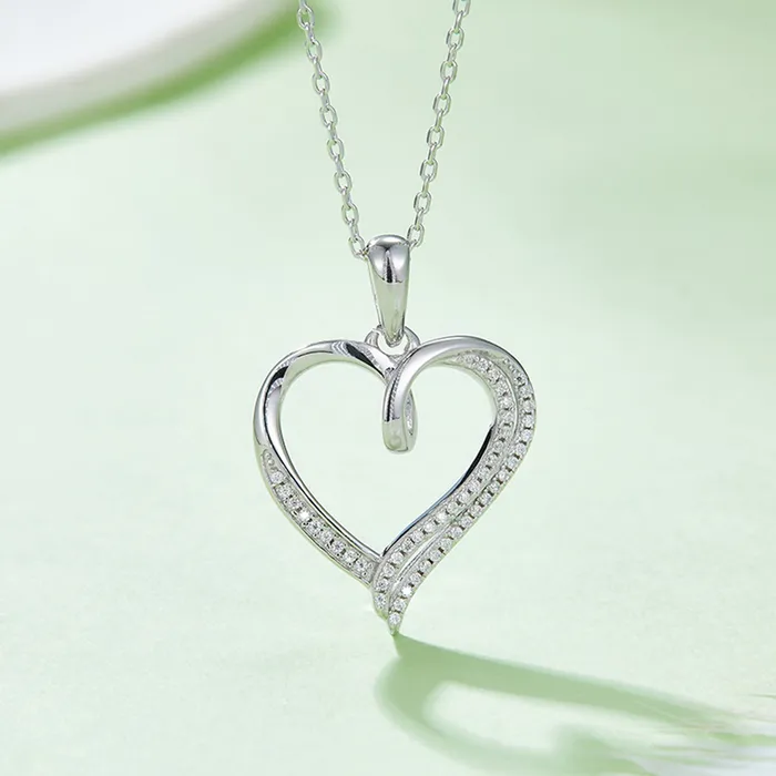 Trendsi Necklaces Moissanite 925 Sterling Silver Heart Shape Necklace Trendsi Necklaces Moissanite 925 Sterling Silver Heart Shape Necklace